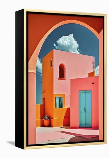 The Pink Village-Treechild-Framed Premier Image Canvas