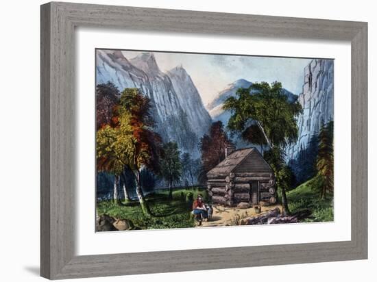 The Pioneer Cabin of the Yo-Semite Valley-Currier & Ives-Framed Giclee Print