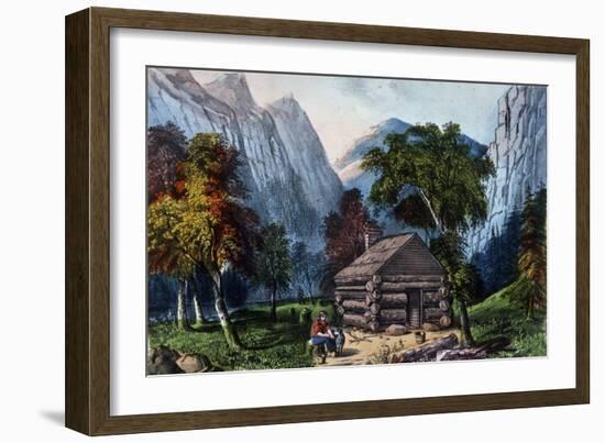 The Pioneer Cabin of the Yo-Semite Valley-Currier & Ives-Framed Giclee Print