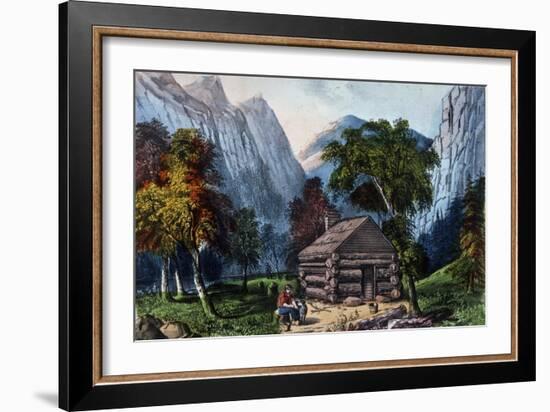The Pioneer Cabin of the Yo-Semite Valley-Currier & Ives-Framed Giclee Print
