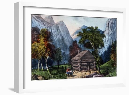 The Pioneer Cabin of the Yo-Semite Valley-Currier & Ives-Framed Giclee Print