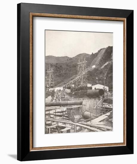 'The Pipes at Riberao das Lages: Rio Light and Power Works', 1914-Unknown-Framed Photographic Print