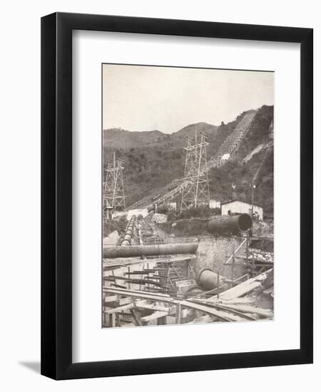 'The Pipes at Riberao das Lages: Rio Light and Power Works', 1914-Unknown-Framed Photographic Print