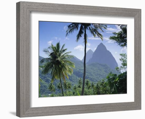 The Pitons, St. Lucia, Caribbean, West Indies-John Miller-Framed Photographic Print