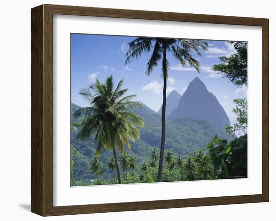 The Pitons, St. Lucia, Caribbean, West Indies-John Miller-Framed Photographic Print