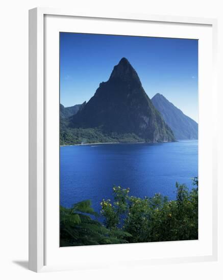 The Pitons, St. Lucia, Windward Islands, West Indies, Caribbean, Central America-John Miller-Framed Photographic Print