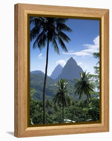 The Pitons, St. Lucia, Windward Islands, West Indies, Caribbean, Central America-null-Framed Premier Image Canvas