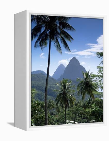 The Pitons, St. Lucia, Windward Islands, West Indies, Caribbean, Central America-null-Framed Premier Image Canvas