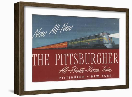 The Pittsburgher', Advertisement for the Pennsylvania Railroad Company, C.1948-null-Framed Giclee Print