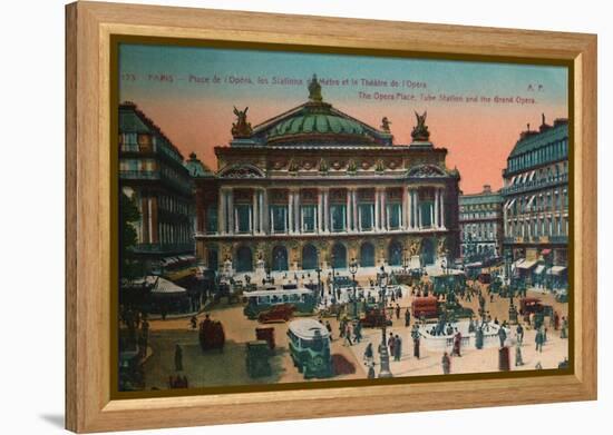 The Place de l'Opéra, Metro Station and L'Opéra Garnier, Paris, c1920-Unknown-Framed Premier Image Canvas