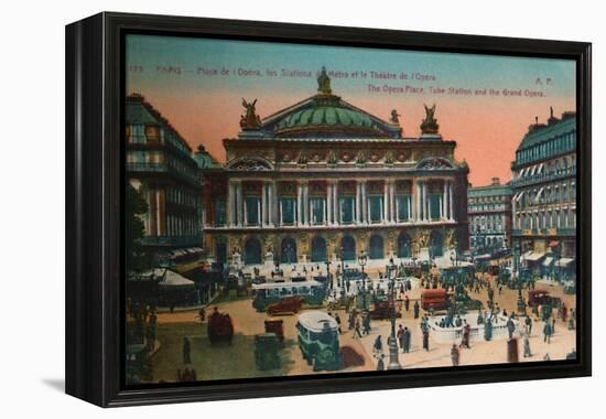 The Place de l'Opéra, Metro Station and L'Opéra Garnier, Paris, c1920-Unknown-Framed Premier Image Canvas