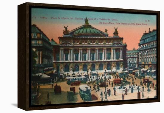 The Place de l'Opéra, Metro Station and L'Opéra Garnier, Paris, c1920-Unknown-Framed Premier Image Canvas