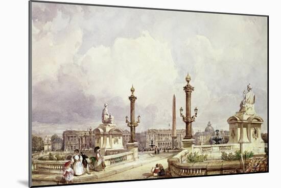 The Place de La Concorde, circa 1837-William Wyld-Mounted Giclee Print