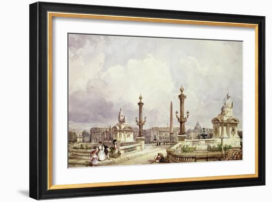 The Place de La Concorde, circa 1837-William Wyld-Framed Giclee Print