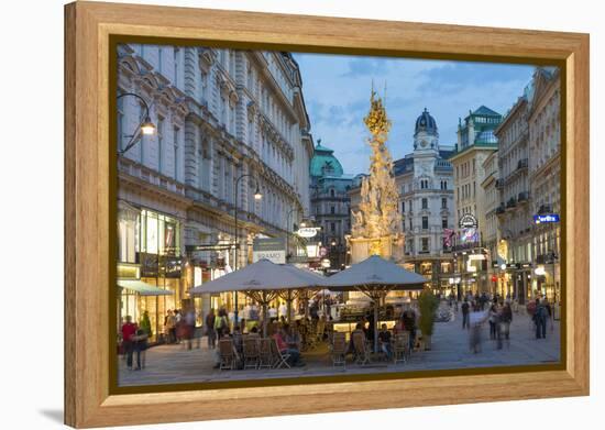 The Plague Column, Graben Street at Night, Vienna, Austria-Peter Adams-Framed Premier Image Canvas