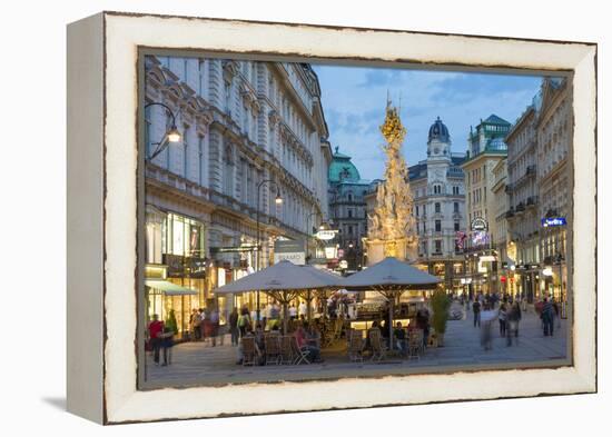 The Plague Column, Graben Street at Night, Vienna, Austria-Peter Adams-Framed Premier Image Canvas