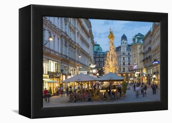 The Plague Column, Graben Street at Night, Vienna, Austria-Peter Adams-Framed Premier Image Canvas