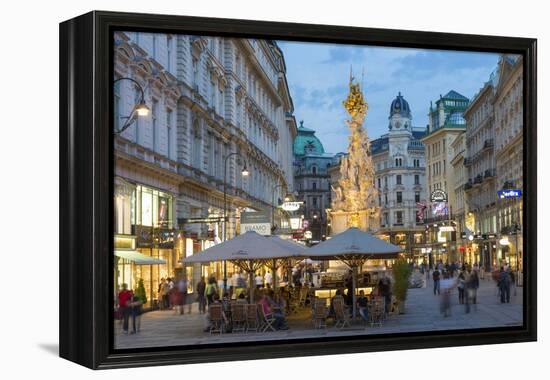 The Plague Column, Graben Street at Night, Vienna, Austria-Peter Adams-Framed Premier Image Canvas