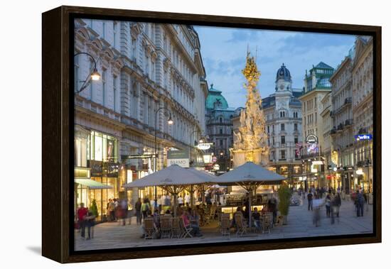 The Plague Column, Graben Street at Night, Vienna, Austria-Peter Adams-Framed Premier Image Canvas