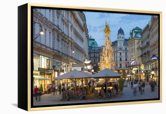 The Plague Column, Graben Street at Night, Vienna, Austria-Peter Adams-Framed Premier Image Canvas