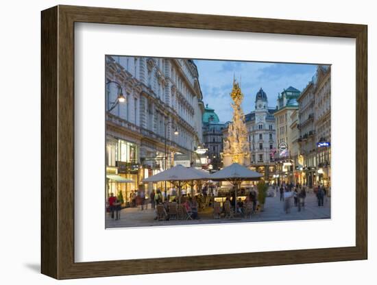 The Plague Column, Graben Street at Night, Vienna, Austria-Peter Adams-Framed Photographic Print