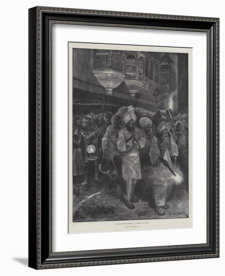 The Plague in Bombay, a Funeral at Night-Richard Caton Woodville II-Framed Giclee Print