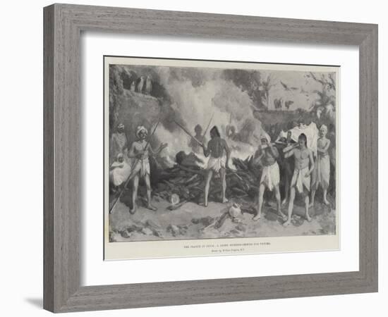 The Plague in India, a Hindu Burning-Ground for Victims-William 'Crimea' Simpson-Framed Giclee Print