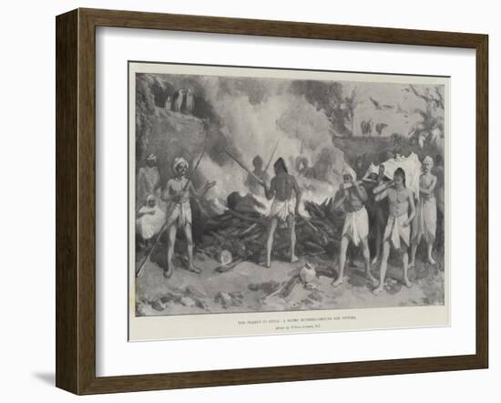 The Plague in India, a Hindu Burning-Ground for Victims-William 'Crimea' Simpson-Framed Giclee Print