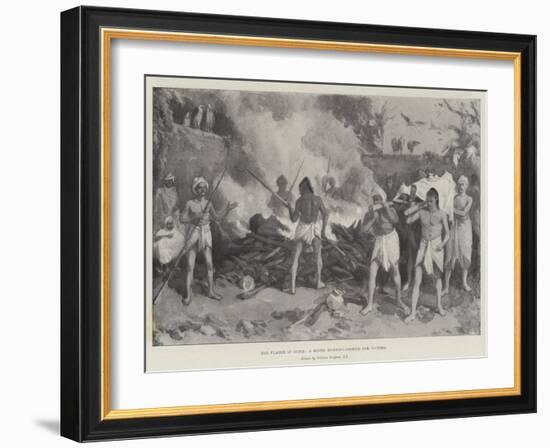 The Plague in India, a Hindu Burning-Ground for Victims-William 'Crimea' Simpson-Framed Giclee Print