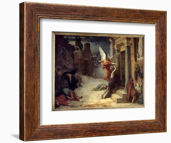 The Plague in Rome Allegorical Representation of the Flower Breaking through the Doors. Painting By-Jules Elie Delaunay-Framed Giclee Print