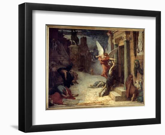 The Plague in Rome Allegorical Representation of the Flower Breaking through the Doors. Painting By-Jules Elie Delaunay-Framed Giclee Print