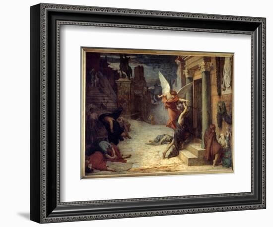 The Plague in Rome Allegorical Representation of the Flower Breaking through the Doors. Painting By-Jules Elie Delaunay-Framed Giclee Print