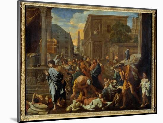 The Plague of Asdod Says the Philistines Struck by the Plague, 17Th Century (Oil on Canvas)-Nicolas Poussin-Mounted Giclee Print