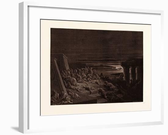 The Plague of Darkness-Gustave Dore-Framed Giclee Print