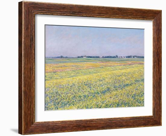 The Plain of Gennevilliers, Yellow Fields-Gustave Caillebotte-Framed Giclee Print