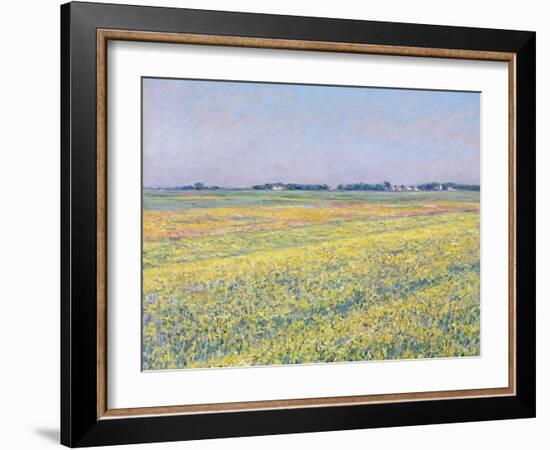 The Plain of Gennevilliers, Yellow Fields-Gustave Caillebotte-Framed Giclee Print