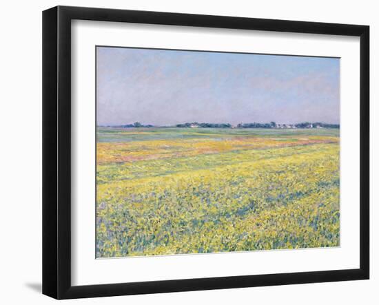 The Plain of Gennevilliers, Yellow Fields-Gustave Caillebotte-Framed Giclee Print