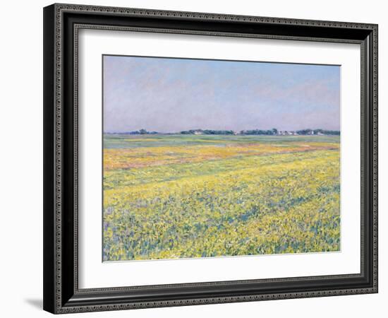 The Plain of Gennevilliers, Yellow Fields-Gustave Caillebotte-Framed Giclee Print