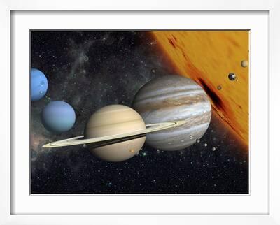 The Planets and Larger Moons to Scale with the Sun' Photographic Print -  Stocktrek Images | Art.com