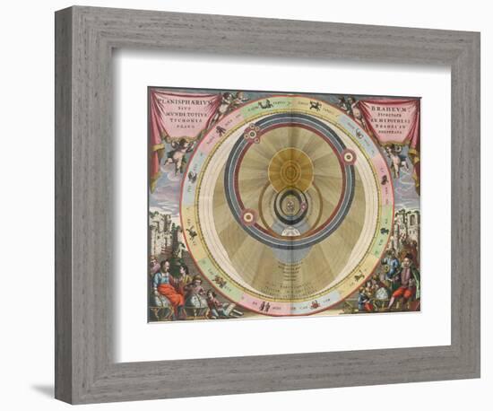 The Planisphere of Brahe, Harmonia Macrocosmica, 1660-Science Source-Framed Giclee Print