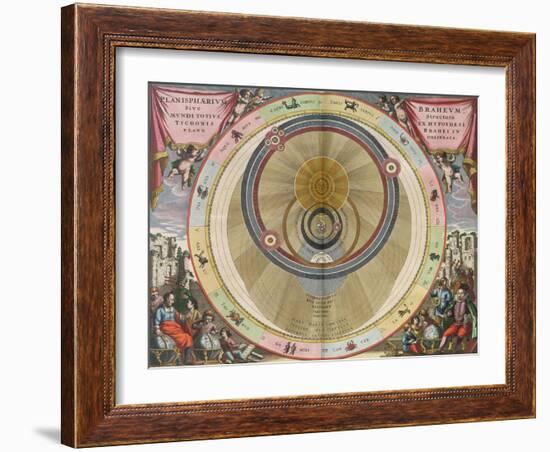 The Planisphere of Brahe, Harmonia Macrocosmica, 1660-Science Source-Framed Giclee Print