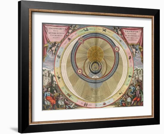 The Planisphere of Brahe, Harmonia Macrocosmica, 1660-Science Source-Framed Giclee Print