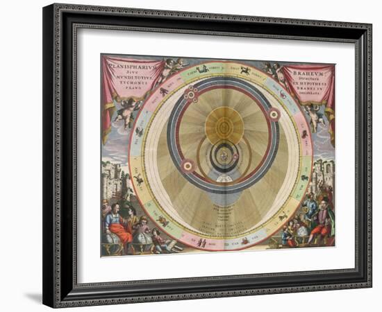 The Planisphere of Brahe, Harmonia Macrocosmica, 1660-Science Source-Framed Giclee Print