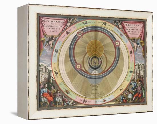 The Planisphere of Brahe, Harmonia Macrocosmica, 1660-Science Source-Framed Premier Image Canvas