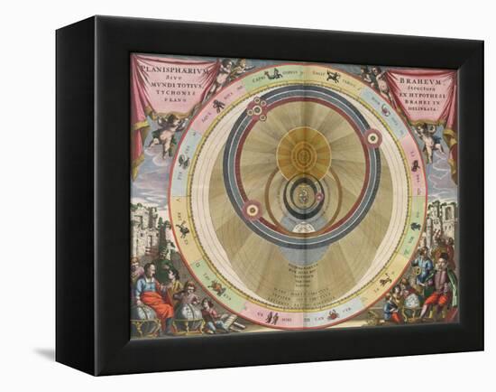 The Planisphere of Brahe, Harmonia Macrocosmica, 1660-Science Source-Framed Premier Image Canvas