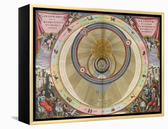 The Planisphere of Brahe, Harmonia Macrocosmica, 1660-Science Source-Framed Premier Image Canvas