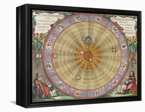 The Planisphere of Copernicus, Harmonia Macrocosmica, 1660-Science Source-Framed Premier Image Canvas