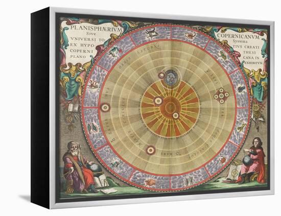 The Planisphere of Copernicus, Harmonia Macrocosmica, 1660-Science Source-Framed Premier Image Canvas