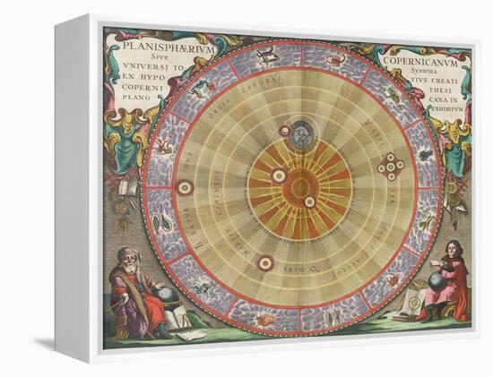 The Planisphere of Copernicus, Harmonia Macrocosmica, 1660-Science Source-Framed Premier Image Canvas