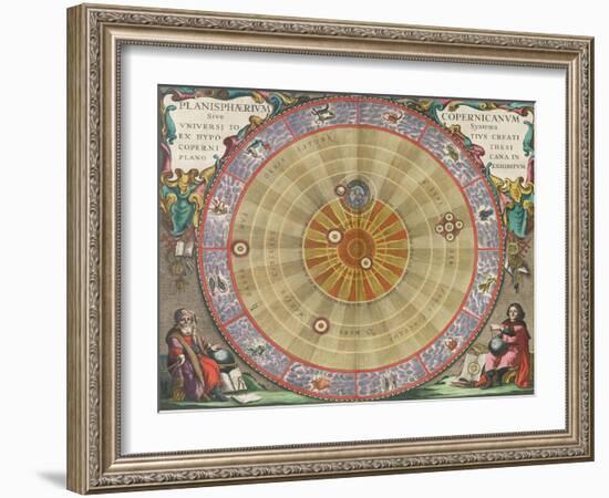 The Planisphere of Copernicus, Harmonia Macrocosmica, 1660-Science Source-Framed Giclee Print